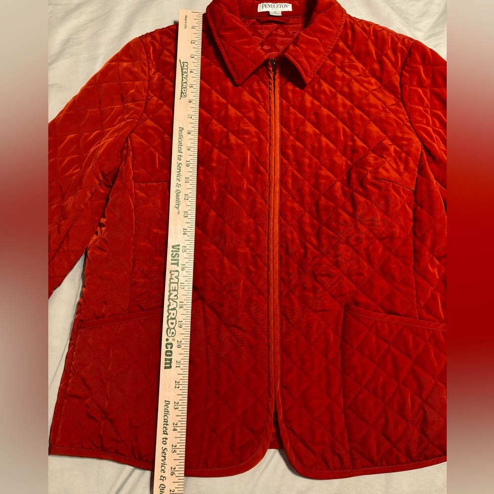 Pendleton Full Zip Front Patch Pockets Quilted Ru… - image 8